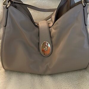 EUC Coach taupe Leather Shoulder Bag